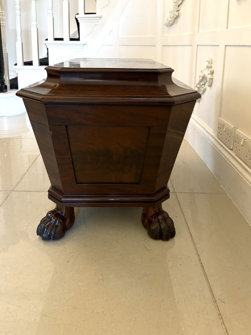 Antique Regency Quality Figured Mahogany Freestanding Wine Cooler